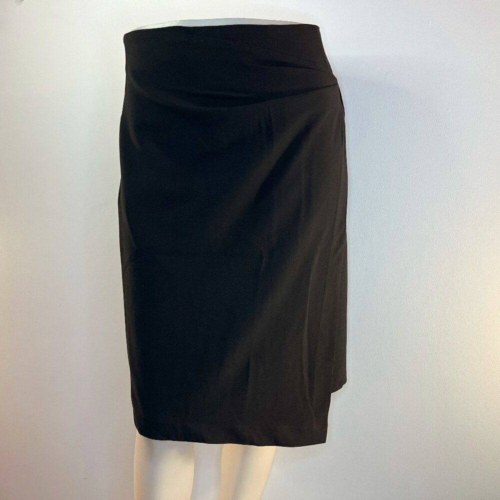ELLEN TRACY Women's Black Wrap Front Bow Skirt - NWT